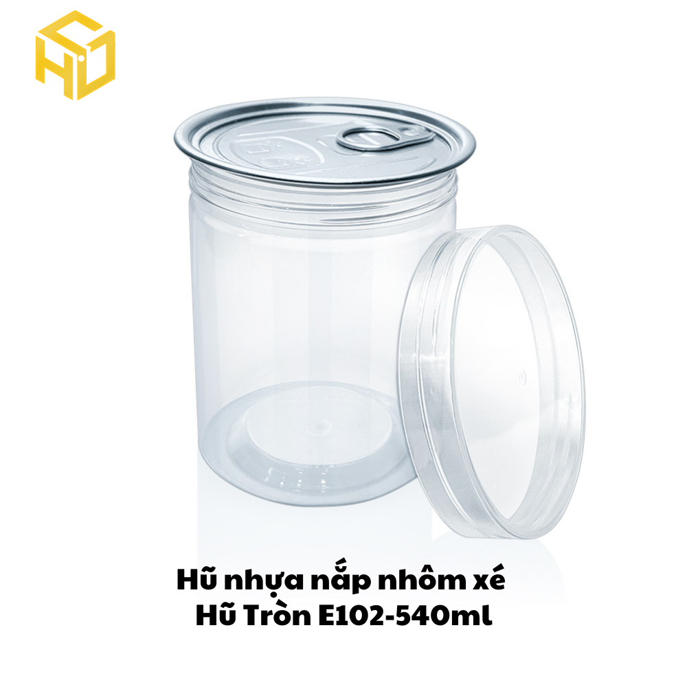 Hũ Nhựa Nắp Nhôm Xé |  Hũ Tròn E102-540ml
