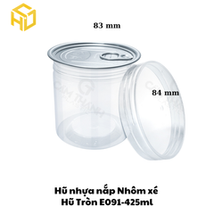 Hũ Nhựa Nắp Nhôm Xé | Hũ Tròn E091 - 425ml