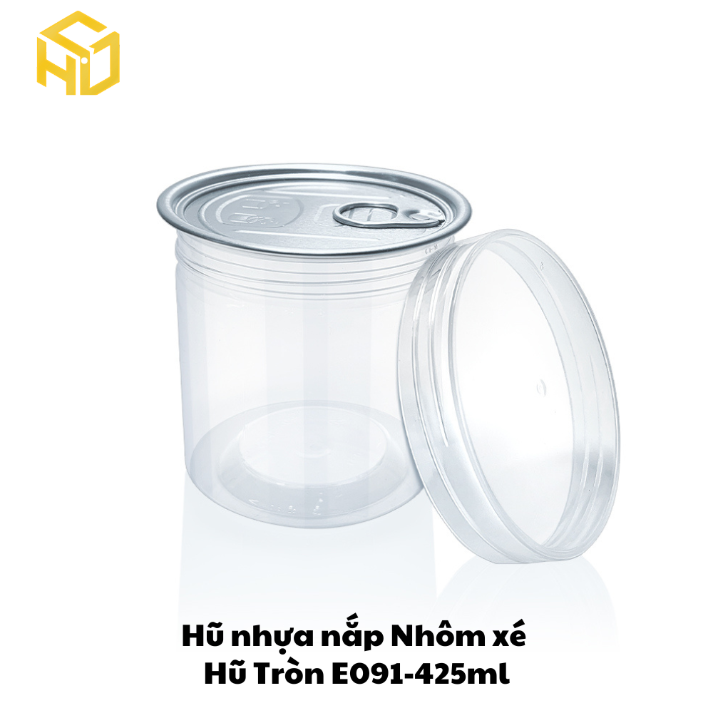 Hũ Nhựa Nắp Nhôm Xé | Hũ Tròn E091 - 425ml