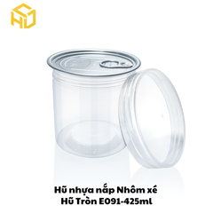 Hũ Nhựa Nắp Nhôm Xé | Hũ Tròn E091 - 425ml