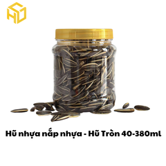Hũ Nhựa Nắp Nhựa | Hũ Tròn 40 - 380ml | Lốc 12 Hũ