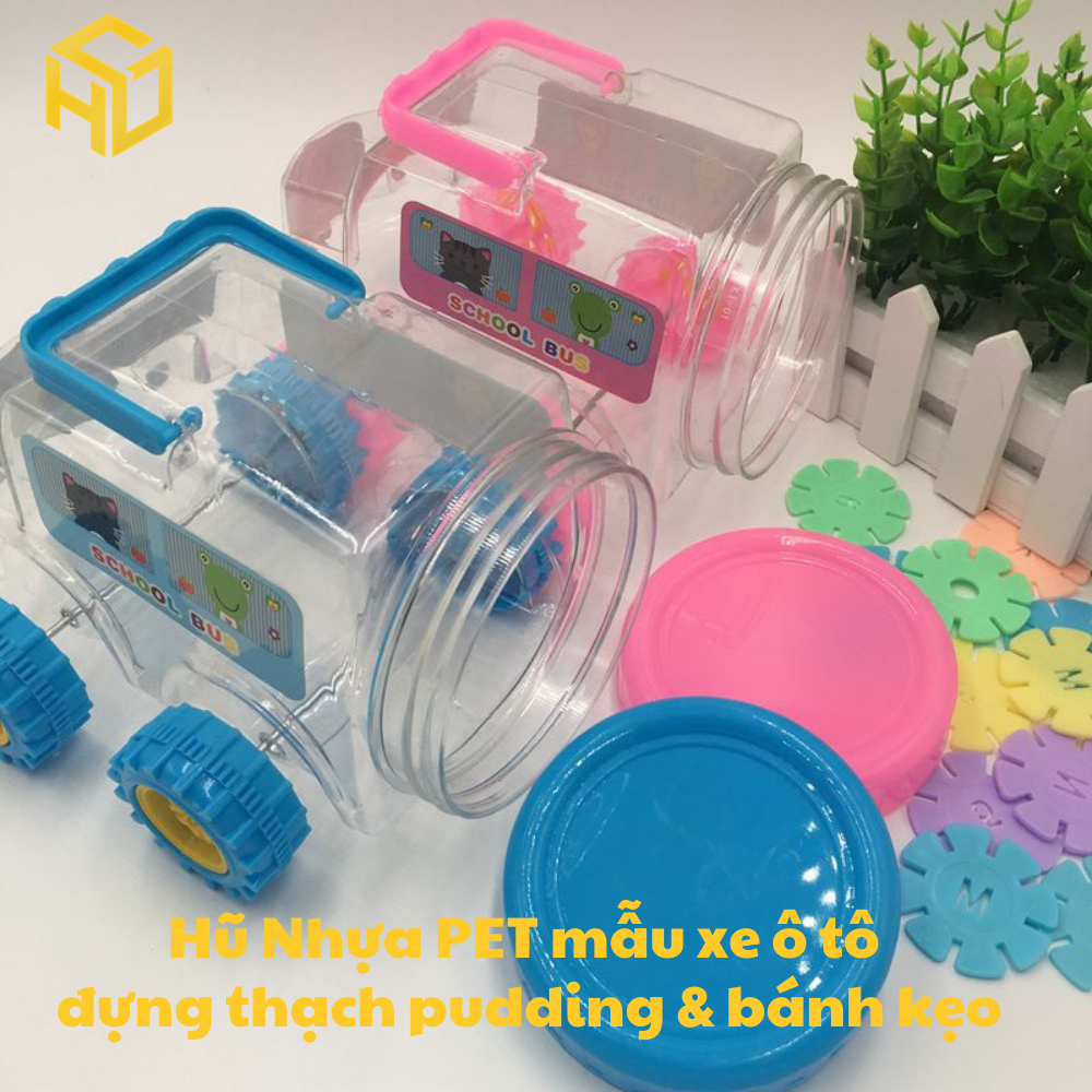 Hũ Đựng Thạch rau câu thạch dừa thạch Pudding & Bánh Kẹo mẫu ô tô