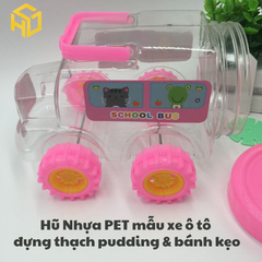 Hũ Đựng Thạch rau câu thạch dừa thạch Pudding & Bánh Kẹo mẫu ô tô
