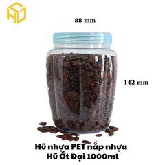 Hũ Nhựa PET Nắp Nhựa | Hũ Ớt Đại 1100ml | Lốc 12 Hũ