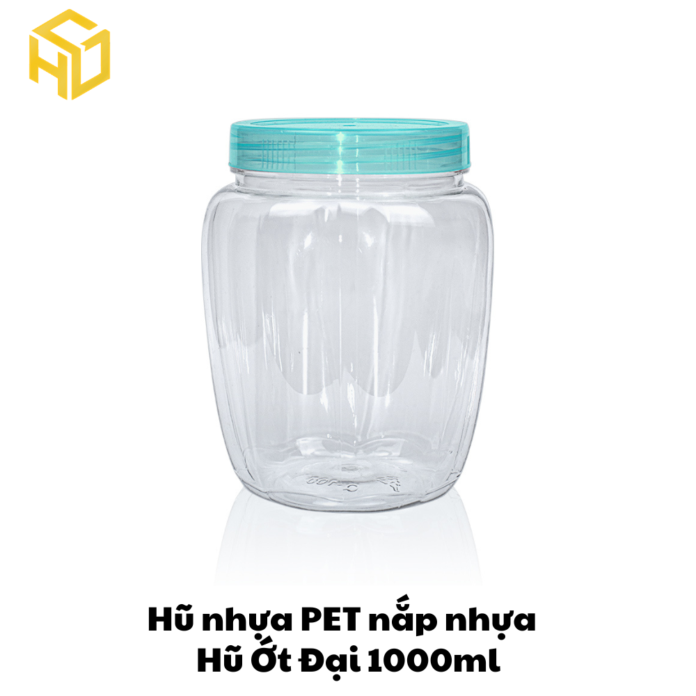 Hũ Nhựa PET Nắp Nhựa | Hũ Ớt Đại 1100ml | Lốc 12 Hũ
