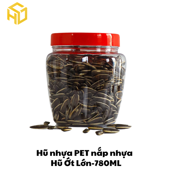 Hũ Nhựa PET Nắp Nhựa | Hũ Ớt Lớn 780ml