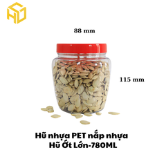 Hũ Nhựa PET Nắp Nhựa | Hũ Ớt Lớn 780ml