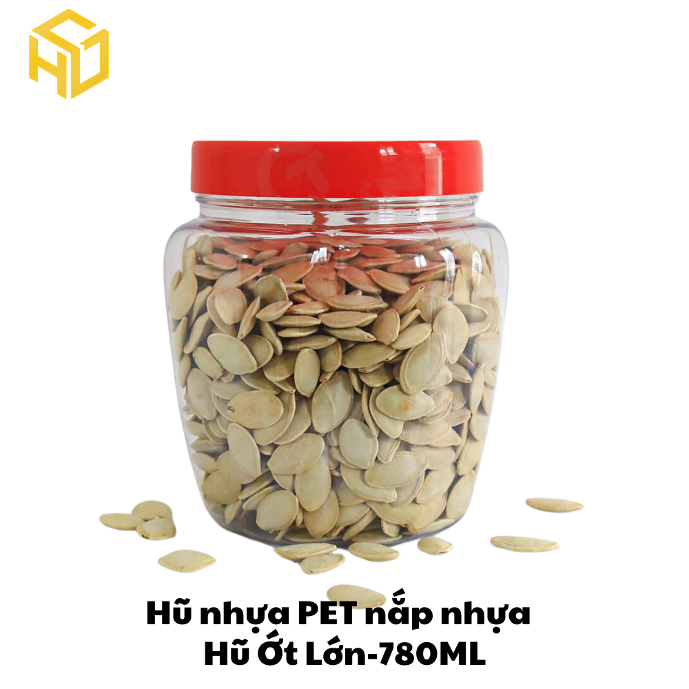 Hũ Nhựa PET Nắp Nhựa | Hũ Ớt Lớn 780ml