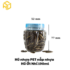 Hũ Nhựa PET Nắp Nhựa | Hũ Ớt Nhí 190ml | Lốc 12 Hũ