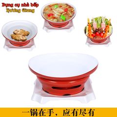GDNB-61 Dĩa Nhôm Chống Dính Kèm Bếp Cồn Hâm Nóng Phong Cách Trang Trí Decor