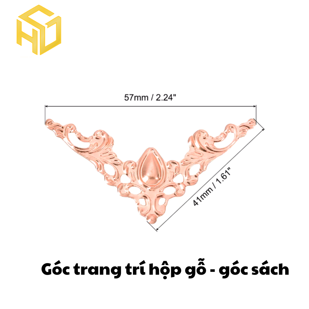 Bộ 20 Phụ kiện trang trí góc hộp gỗ, góc sách phong cách cổ điển