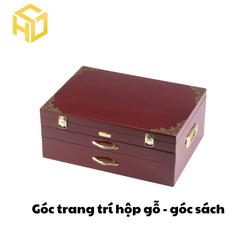 Bộ 20 Phụ kiện trang trí góc hộp gỗ, góc sách phong cách cổ điển