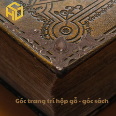 Bộ 20 Phụ kiện trang trí góc hộp gỗ, góc sách phong cách cổ điển