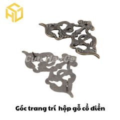 Bộ 5 Phụ kiện trang trí góc hộp gỗ, góc sách phong cách cổ điển