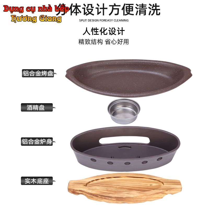Khay Hấp Cá Kèm Bếp Cồn Hâm Nóng Hải Sản Các Món Buffet - GDNB-2