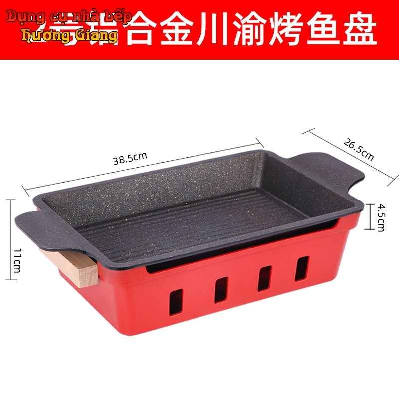 Khay Hấp Cá Kèm Bếp Cồn Hâm Nóng Hợp Kim Nhôm Nhật Bản GDNB-24