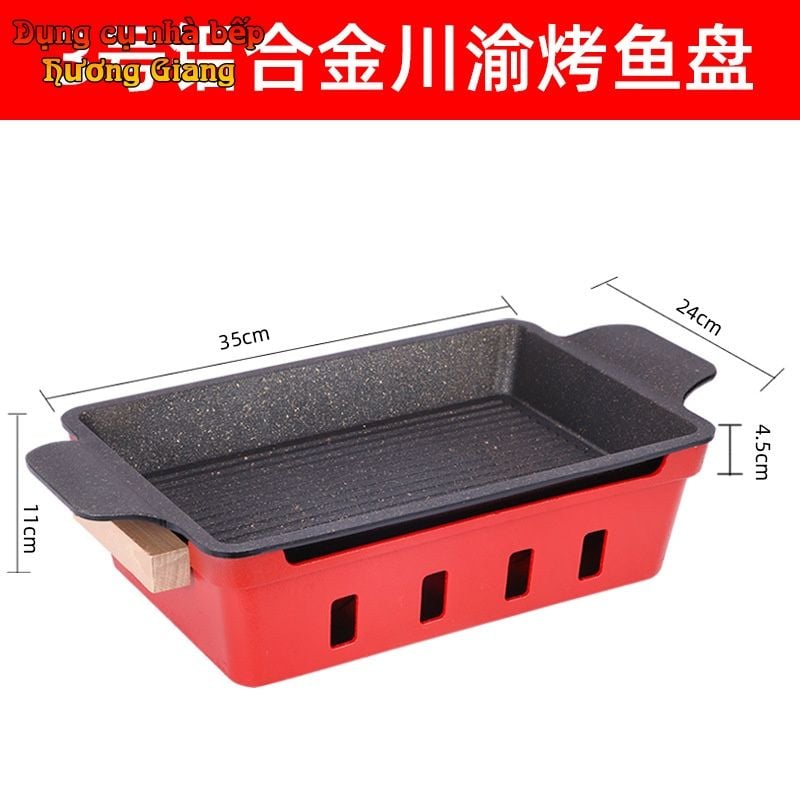 Khay Hấp Cá Kèm Bếp Cồn Hâm Nóng Hợp Kim Nhôm Nhật Bản GDNB-24