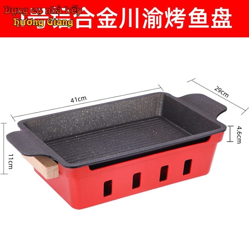 Khay Hấp Cá Kèm Bếp Cồn Hâm Nóng Hợp Kim Nhôm Nhật Bản GDNB-24