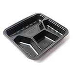 Khay nhựa đen PP 4 ngăn đựng thực phẩm | hộp nhựa 4 ngăn nhựa PP đựng cơm phần | Khay nhựa 4 ngăn đựng cơm