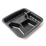 Khay nhựa đen PP 4 ngăn đựng thực phẩm | hộp nhựa 4 ngăn nhựa PP đựng cơm phần | Khay nhựa 4 ngăn đựng cơm