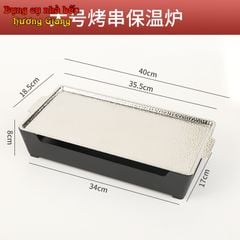 GDNB-64 Khay Nướng Chữ Nhật Phủ Chống Dính Kèm Bếp Cồn Hâm Nóng