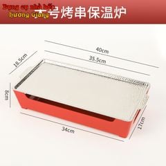 GDNB-64 Khay Nướng Chữ Nhật Phủ Chống Dính Kèm Bếp Cồn Hâm Nóng