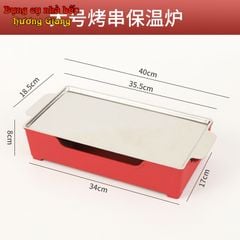 GDNB-64 Khay Nướng Chữ Nhật Phủ Chống Dính Kèm Bếp Cồn Hâm Nóng