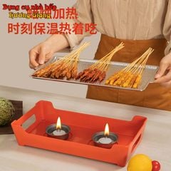 GDNB-64 Khay Nướng Chữ Nhật Phủ Chống Dính Kèm Bếp Cồn Hâm Nóng