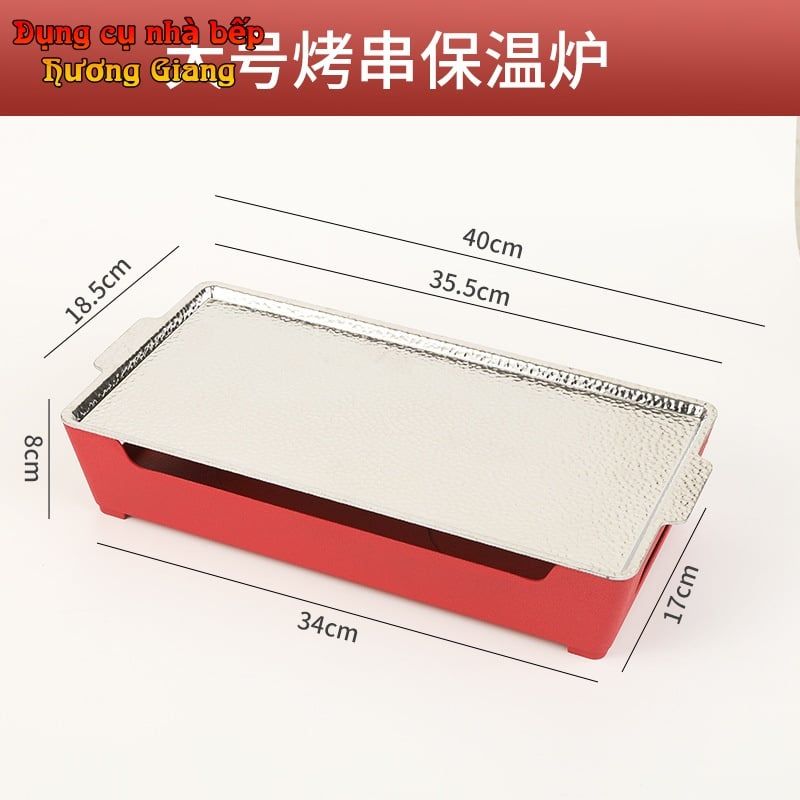 GDNB-64 Khay Nướng Chữ Nhật Phủ Chống Dính Kèm Bếp Cồn Hâm Nóng