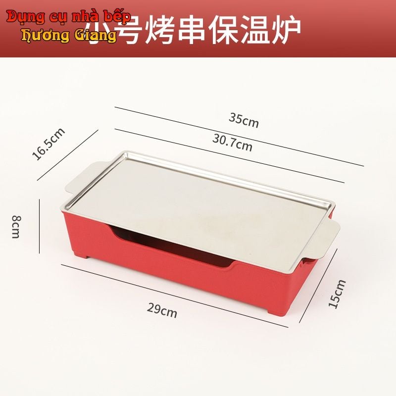 GDNB-64 Khay Nướng Chữ Nhật Phủ Chống Dính Kèm Bếp Cồn Hâm Nóng