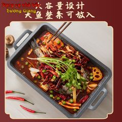 GDNB-65 Khay Nướng Phủ Chống Dính Kèm Bếp Cồn Bọc Gỗ Phong Cách Nhật Bản