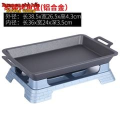 GDNB-65 Khay Nướng Phủ Chống Dính Kèm Bếp Cồn Bọc Gỗ Phong Cách Nhật Bản