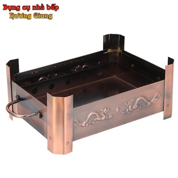 GDNB-56 Khay Xào Né Hình Chữ Nhật Kèm Bếp Cồn Màu Sắc Cổ Điển