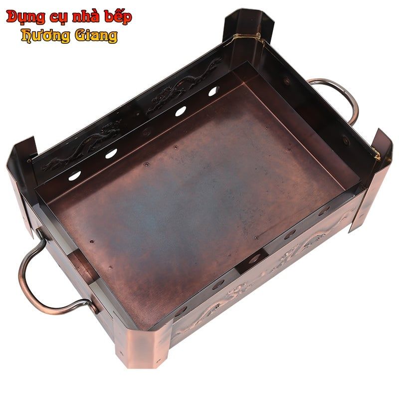 GDNB-56 Khay Xào Né Hình Chữ Nhật Kèm Bếp Cồn Màu Sắc Cổ Điển