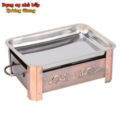 GDNB-56 Khay Xào Né Hình Chữ Nhật Kèm Bếp Cồn Màu Sắc Cổ Điển