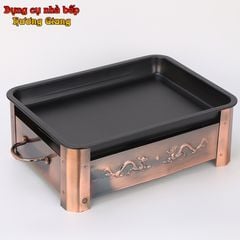 GDNB-56 Khay Xào Né Hình Chữ Nhật Kèm Bếp Cồn Màu Sắc Cổ Điển