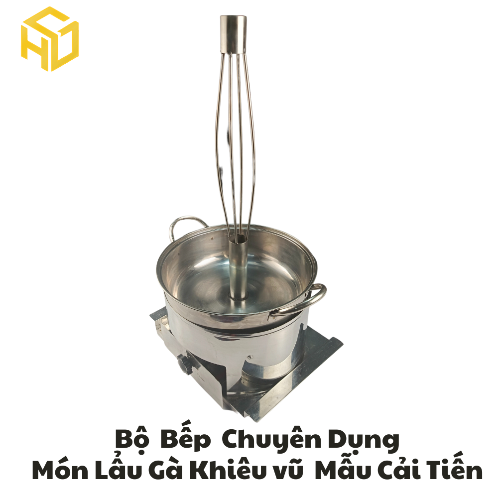 Bộ nồi lẩu gà khiêu vũ bốc lửa kèm bếp cồn chuyên dụng chống tạc gió cay mắt