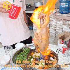 Bộ nồi lẩu gà khiêu vũ bốc lửa kèm bếp cồn chuyên dụng chống tạc gió cay mắt