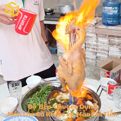Bộ nồi lẩu gà khiêu vũ bốc lửa kèm bếp cồn chuyên dụng chống tạc gió cay mắt