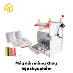 Máy đóng màng hộp nhựa | Máy dán hộp vuông thực phẩm đông lạnh | Máy dán miệng hộp thực phẩm