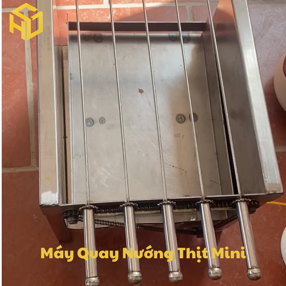 Máy quay nướng thịt gà vịt mini 5 hoặc 6 xiên tự động dùng than hoa cho gia đình và Quán nướng nhỏ
