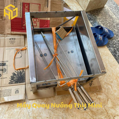 Máy quay nướng thịt gà vịt mini 5 hoặc 6 xiên tự động dùng than hoa cho gia đình và Quán nướng nhỏ