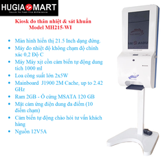 Kiosk tra cứu thông tin kết hợp đo thân nhiệt & sát khuẩn  Model MH215-WI