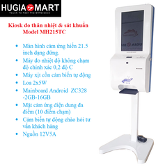 Kiosk tra cứu thông tin kết hợp đo thân nhiệt & sát khuẩn Model MH215TC