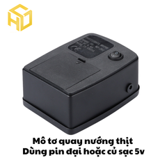 Bộ quay nướng tự động gà vịt | Quay nướng BBQ ngoài trời sử dụng Pin hoặc sạc điện thoại 5v siêu tiện lợi | Quay nướng