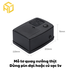 Bộ quay nướng tự động gà vịt | Quay nướng BBQ ngoài trời sử dụng Pin hoặc sạc điện thoại 5v siêu tiện lợi | Quay nướng