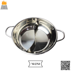 Nồi Lẩu Hotpot 2 Ngăn Hàn Quốc Size 30cm, Size 28cm - Tiện Lợi, Cao Cấp | Nồi Lẩu Inox