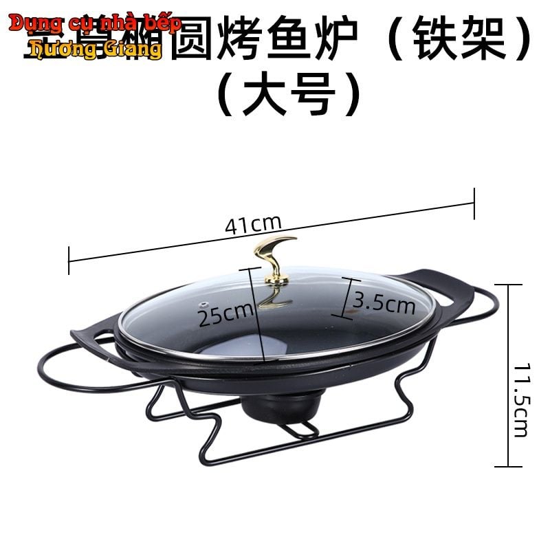 Nồi Chảo Nhôm Đúc Hình Hột Xoài Nắp Kính Chống Dính Kèm Bếp Cồn GDNB-39