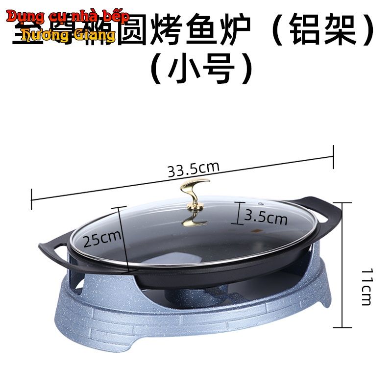 Nồi Chảo Nhôm Đúc Hình Hột Xoài Nắp Kính Chống Dính Kèm Bếp Cồn GDNB-39