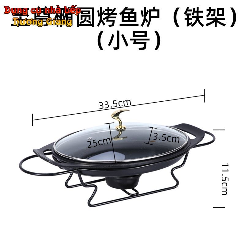 Nồi Chảo Nhôm Đúc Hình Hột Xoài Nắp Kính Chống Dính Kèm Bếp Cồn GDNB-39